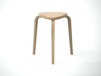 KYRRE stool birch Low-poly 3D model