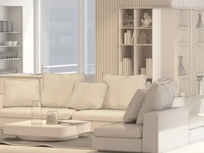 Living room Vray 3D model