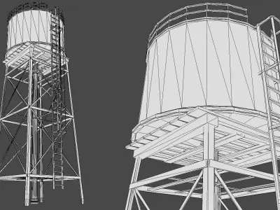 Farm Silo 7 PBR Low-poly 3D model