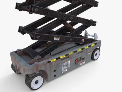 Electric Scissor Lift v4 Low-poly 3D model