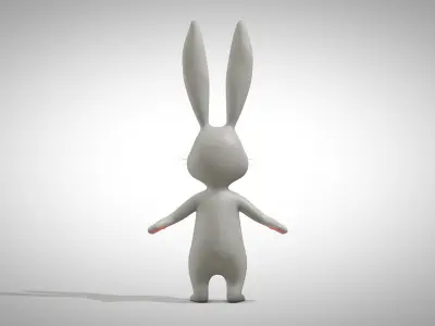 Cartoon Rabbit Low-poly 3D model