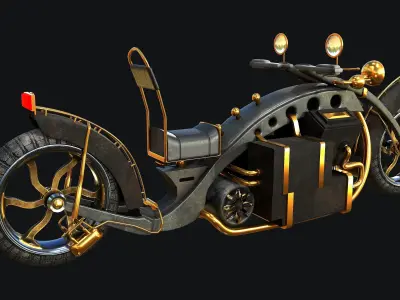 Motorcycle steampunk 3D model