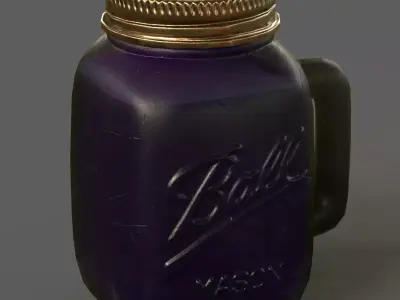 Low Poly Mason Jar Low-poly 3D model