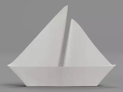 Paper Boat V2 Low-poly 3D model