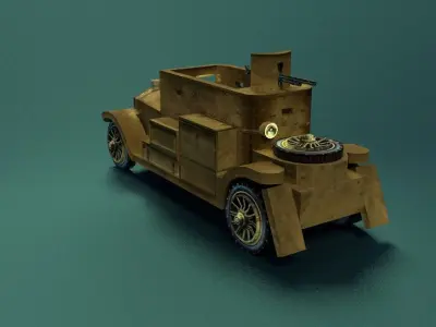 Minerva Armored Car with texture Low-poly 3D model