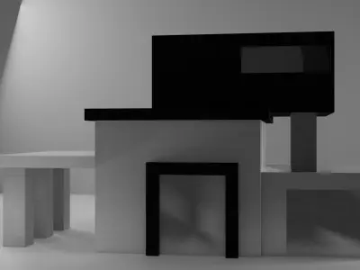 Modern Minimalist House - Stylized Low-poly 3D model