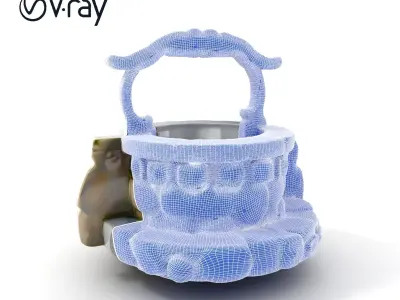 Medieval Stone Wishing Well Model Pack Low-poly 3D model