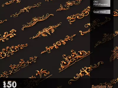 150 Ornament 3d model V2 3D model