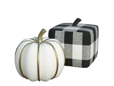  Fabric Pumpkin Decor SET 2 3D model