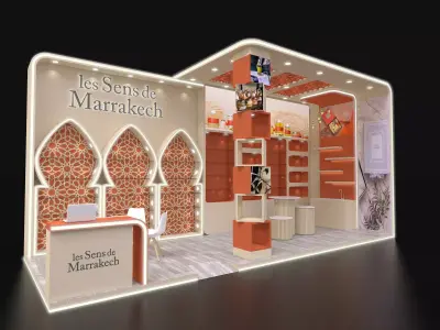 8x3 2 side open Exhibition Stand  3D model