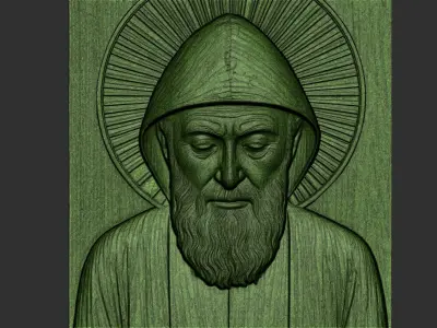Saint Charbel Bas Relief 2 3D print model