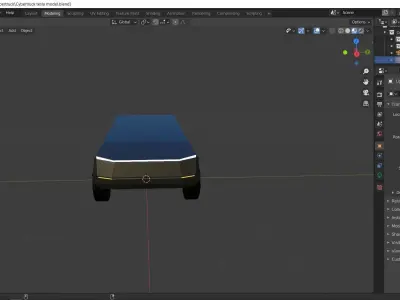 Cybertruck tesla  Low-poly 3D model