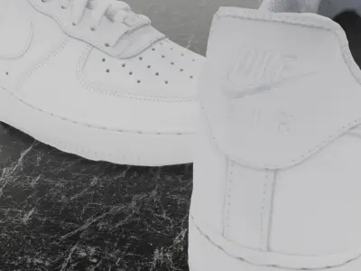 NIKE AIR FORCE 1 3D SHOES - WHITE Low-poly 3D model