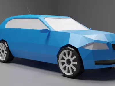 Polygonal car Low-poly 3D model purchase