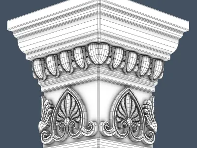Decorative Crown Molding 3D model 8