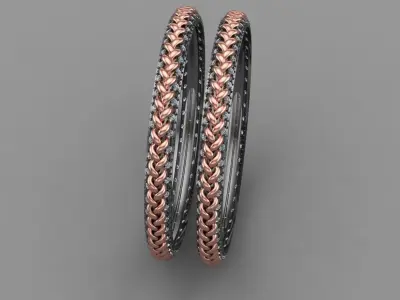 Diamond gold bangles jewelry for woman 3D print model