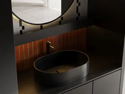 Bathroom furniture by inbani faucet set 87 Low-poly 3D model