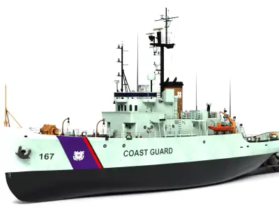 Coast Guard 167 Ship with Advanced Rig-Fan Airflow 3D model