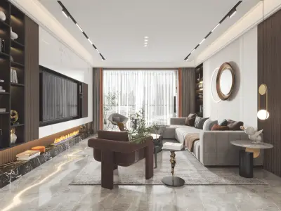 decoration Guest Modern model Home 3D model