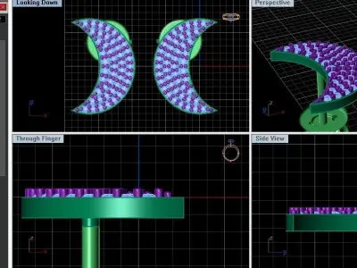Crescent earrings classic  3D print model