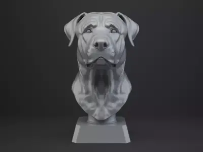 Dog Bust - Animal Figurine 3D print model