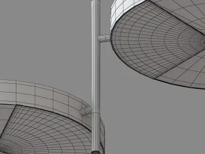 MOONLIGHT gold pendant light with two circular discs 3D model