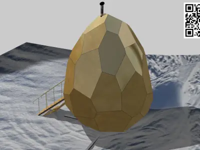 Solar Egg Sauna Low-poly 3D model