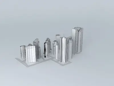 City with real buildings Free 3D model