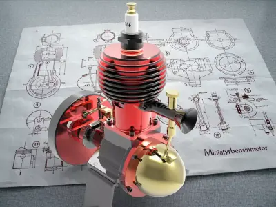 Model gas engine Free 3D model