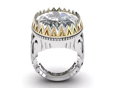 RUBY BIG STONE RING 3D PRINTABLE MODEL  3D print model