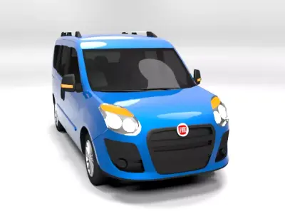FIAT DOBLO PASSANGER LOWPOLY Low-poly 3D model