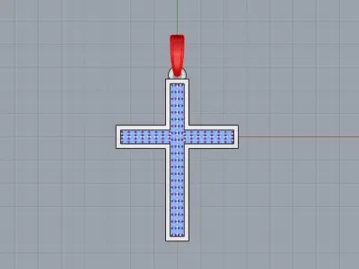 Cross with gems model 500 3D print model