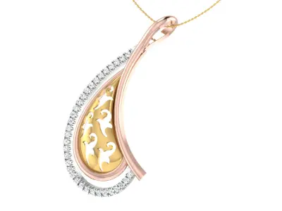 Solitaire Women Pendant 3dm STL OBJ FBX Renders Details 3D print model 23