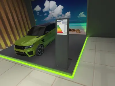 Neon Garage Showroom Low-poly 3D model