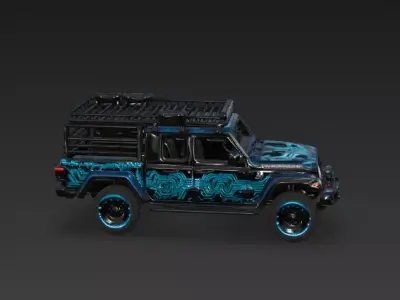 Cyber Grid Expedition Truck 3D Model Low-poly 3D model