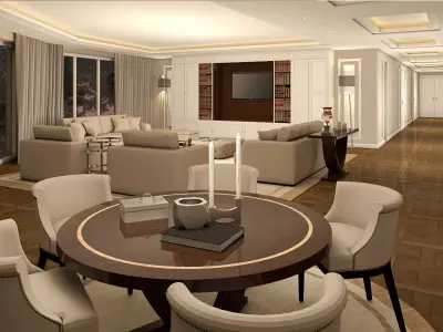 Contemporary Luxury Living room 3D model