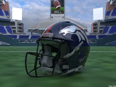 Denver Broncos American Football Helmet 3D model