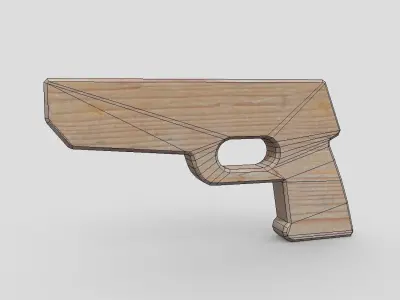 Wooden Toy Gun Free low-poly 3D model
