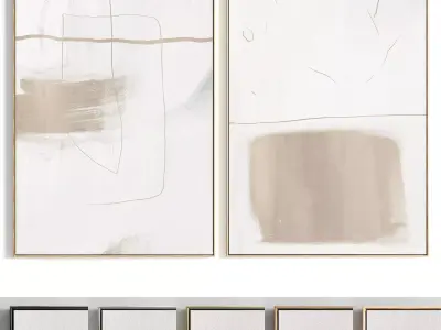 Plaster Two Photo Frame 315 Low-poly 3D model