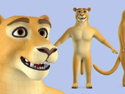 Cartoon Lion Low-poly 3D model buy
