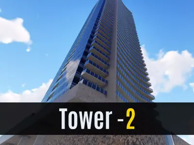 Tower 2 Low-poly 3D model