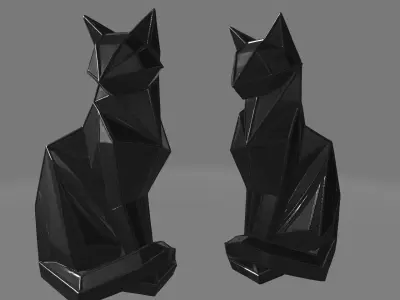 Minimalist Geometric Cat Sculptures 3D print model