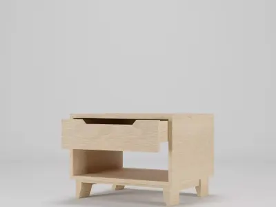 bedside table with drawer Free low-poly 3D model