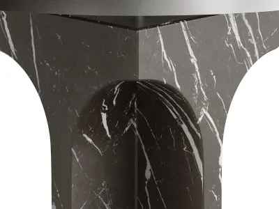 FENDI ROXIE TABLE LAMP MARQUINA BLACK MARBLE Low-poly 3D model