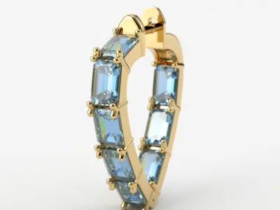 Earrings  with gems 3dm stl print 3D print model