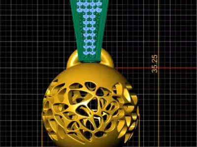 Lattice Orb PendanT Luxury Openwork Sphere Jewelry  3D print model