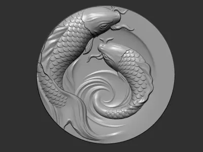 two fish 3D print model