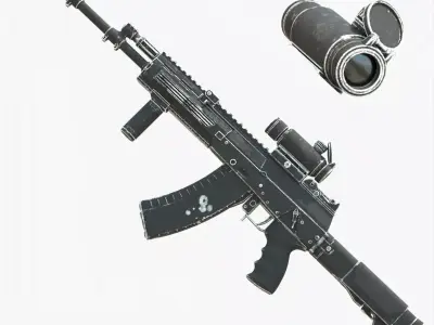 4K TEXTURES REALISTIC AK12 Low-poly 3D model