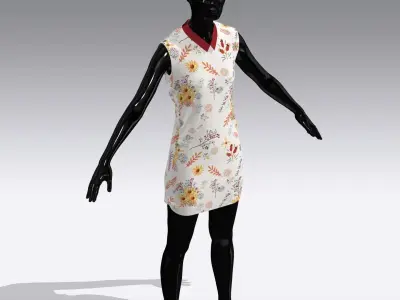Woman Cloth Dress Low-poly 3D model shop