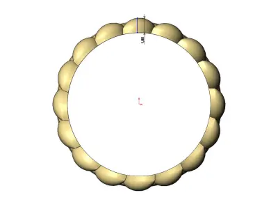 Rounded double row leaf motif band us size 6 7 8  3D print model